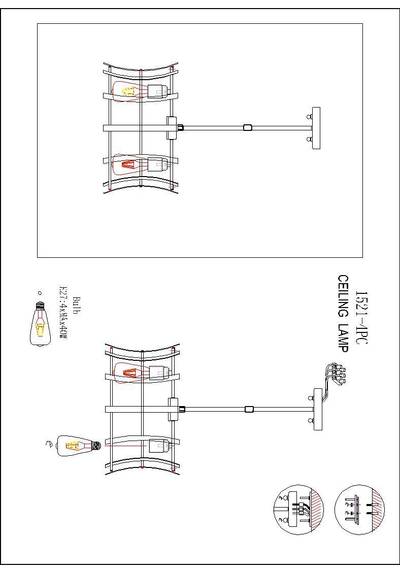Люстра 2в1 Werk 1521-4PC. ТМ Favourite