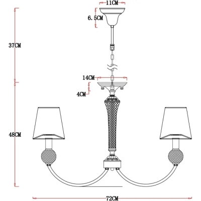 Подвесная люстра Arte Lamp GRACIE A7301LM-6PB, 6хE14