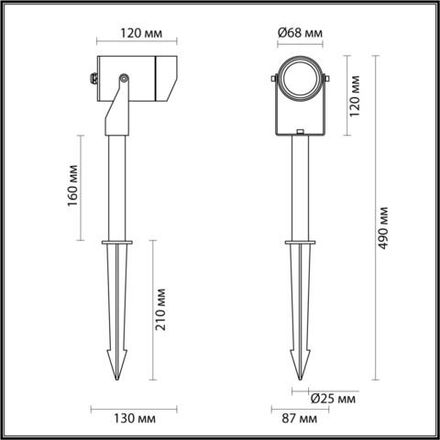 6647/10GL NATURE ODL24 725 черный/металл Уличный светильник IP67 LED 10W 4000K AC85-265V STIMA