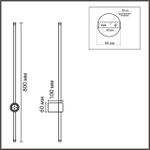 8308/14WL LEDIO черный, металл Настенный светильник с диммером LED 14W 3000K/4000/7000K 220V BRAM