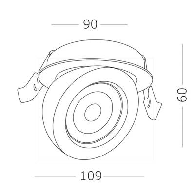 ST654.538.10 Св-к встр. Белый LED 1*10W 3000K 850Lm Ra&gt;90 38° IP20 D109xH60 180-240V
