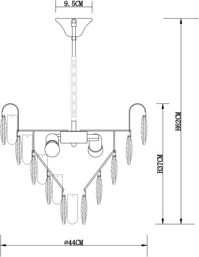 Подвесная люстра Arte Lamp VIVIEN A2719SP-6GO, 6хE27