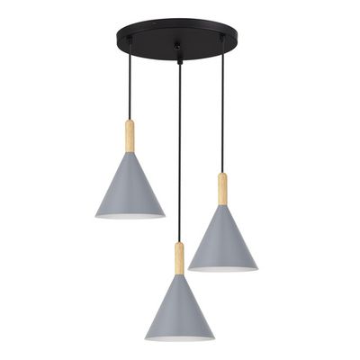 SLE1255-433-03 Светильник подвесной Черный/Серый E27 3*40W