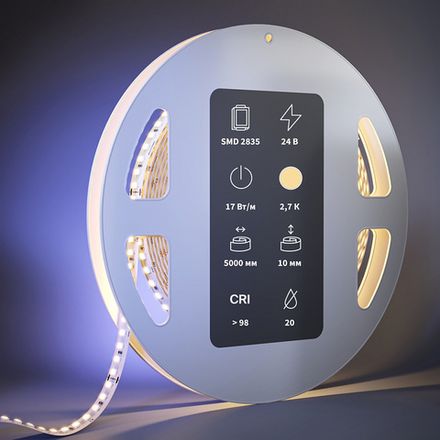 Светодиодная лента Ultra 24В 2835 17Вт/м 2700К 5м IP 20 201090. TM Maytoni