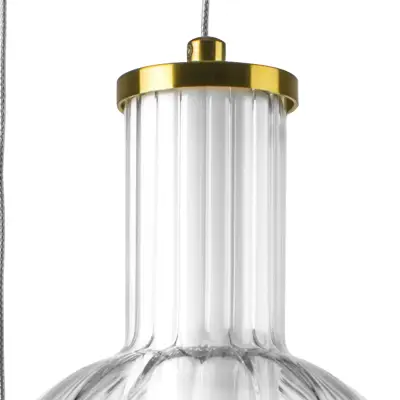 800133 Люстра BOTTO LED 3х6W 1820LM ЛАТУНЬ/ПРОЗРАЧНЫЙ/БЕЛЫЙ 3000K Lightstar