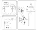 Светильник настенный LH72455 BK/WH черный/белый Е14 max 40W 300*260*400