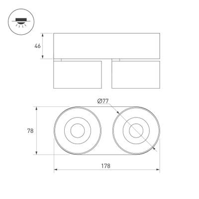 Светильник SP-PLURIO-SURFACE-RS179x78-18W Day4000 (BK-BRS, 36 deg, 230V) (Arlight, IP20 Металл, 3 года)
