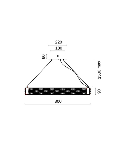 Люстра подвесная Festo Gold FL1051-10P, LED