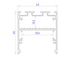Алюминиевый профиль накладной/подвесной "Profile System" GP3050BK черный/матовый рассеиватель 2000*42*45, 2 заглушки, 4 крепления в комплекте (для ленты до 33,4мм)
