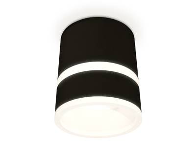 Комплект накладного светильника с акрилом XS8111005 SBK/FR черный песок/белый матовый GX53 (C8111, N8445)