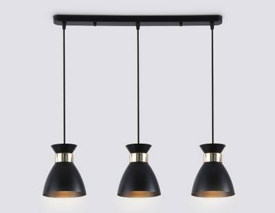 Светильник подвесной TR8469/3 BK/FGD черный/золото E27/3 max 60W 550*135*1000