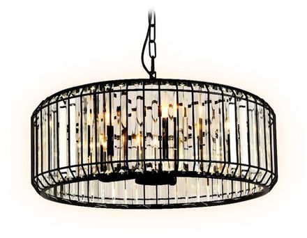 Подвесная люстра с хрусталем TR5815 BK/CL черный/прозрачный E14/5 max 40W D500*650