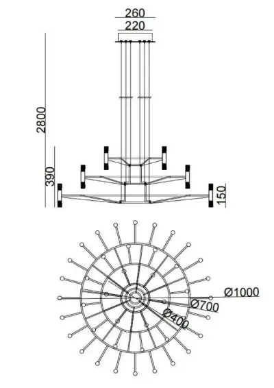 Подвесная люстра Arte lamp EMPIRE A2482SP-84BK, 1хLED