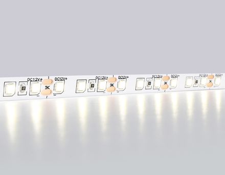 Светодиодная лента GS1102 2835 120Led/ 9.6W m/ 12V IP20 4500K/ 5000*8*1.2mm/ кратность резки 25mm (2 конт.)