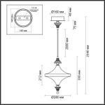 5404/23L L-VISION ODL_EX25 97 бронзов.брашированн./черный/стекло/керамика Подвес LED 23W 3000K ULA