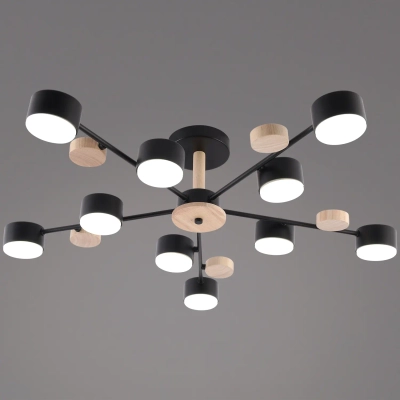 03758-0.3-10 BK+WOOD GX53 светильник потолочный Reluce, GX53х10