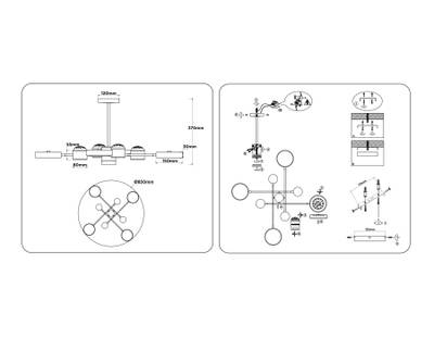 Светильник светодиодный подвесной FL51629/9+4 BK/FGD черный/золото 132W 3000-6000K D850*370 (без ПДУ)