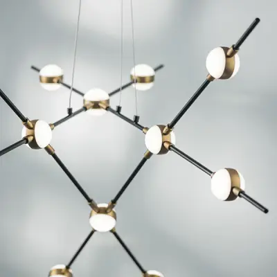 745247 Люстра BERGAMO LED 5Wх12 4800LM ЧЕРНЫЙ МАТОВЫЙ/ЗОЛОТО 4000K Lightstar