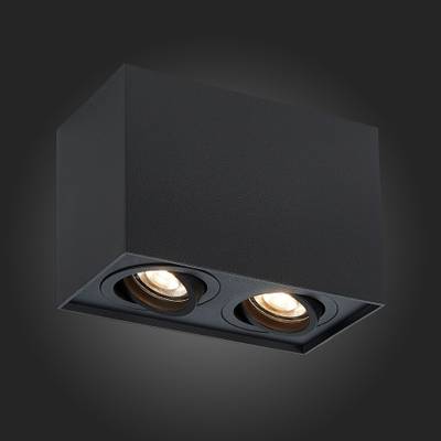 ST109.407.02 Светильник потолочный Мат. черный GU10 2*50W  L181xW100xH123 220V Без ламп