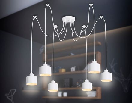 Подвесной светильник в стиле лофт TR8131/6 WH белый E27*6 max 40W D700*800