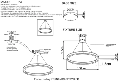 Люстра Crystal Lux FERNANDO SP88W LED BLACK/GOLD 0621/301N