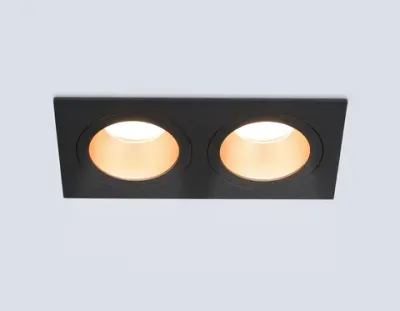 Светильник встраиваемый TN102833/2 BK/GD черный/золото GU5.3/2 178*93*50