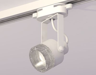 Комплект трекового однофазного светильникас композитным хрусталем XT6601060 WH/CL белый/прозрачный MR16 GU10 (C6601, N6150)