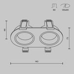 Встраиваемый светильник Share 2xGU10 10Вт DL126-02-GU10-W. TM Maytoni