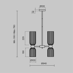 Подвесной светильник Антик / Antic E14х6, MOD302PL-06GR. TM Maytoni