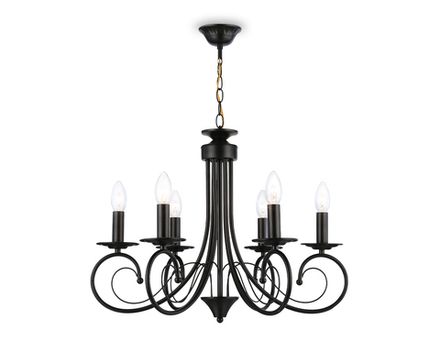 Светильник подвесной TR9612/6 BK черный E14/6 max 40W D560*650