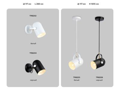 Подвесной светильник в стиле лофт TR8206 BK черный E27 max 40W D117*1035