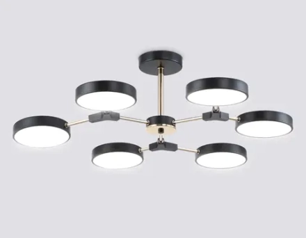 Светильник светодиодный подвесной FL516334/6 BK/FGD черный/золото 108W 3000-6000K D780*210 (без ПДУ)