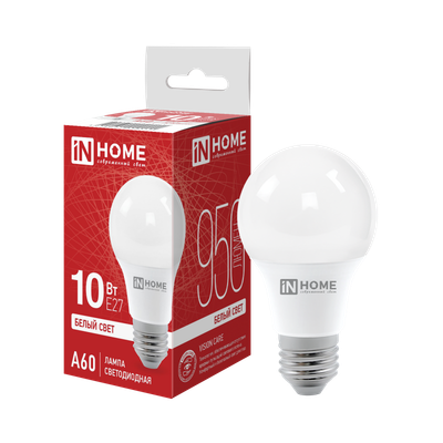 Лампа светодиодная LED-A60-VC 10Вт грушевидная 4000К нейтр. бел. E27 950лм 230В IN HOME 4690612020211