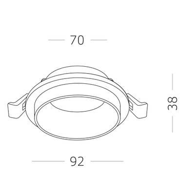ST206.408.01 Св-к встр. Мат. черный GU10 1*50W  D92xH41 220V Без ламп