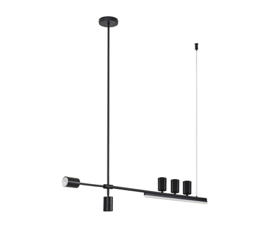 07618-150,19 Люстра Рия черный L150 h116/86/46 GU10 5*5W+Led 15W (4000K) (лампы в комплекте)