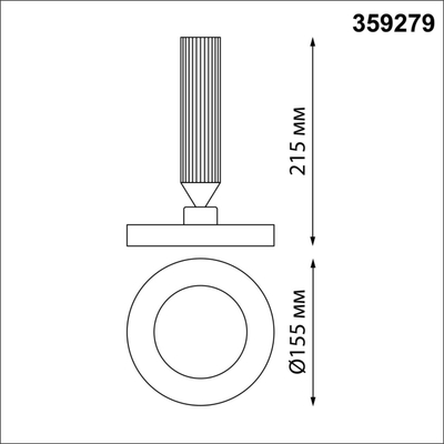 359279 OVER NT23 280 черный Светильник накладной светодиодный IP20 LED 18W 85-265V 1350Лм 3000К MIRROR