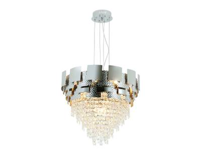 Подвесная хрустальная люстра TR5242/9 SL/CL серебро/прозрачный E14/9 max 40W D600*840