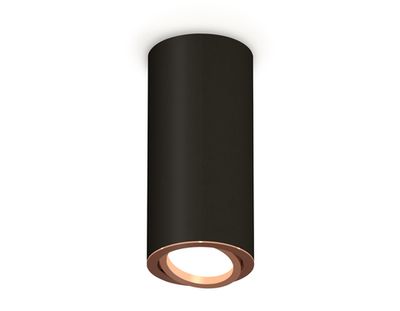 Комплект накладного светильника XS7443005 SBK/PPG черный песок/золото розовое полированное MR16 GU5.3 (C7443, N7005)