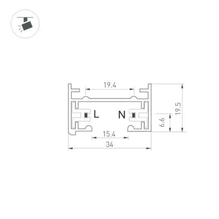 Трек LGD-2TR-TRACK-2000-BK (C) (Arlight, IP20 Металл, 3 года)