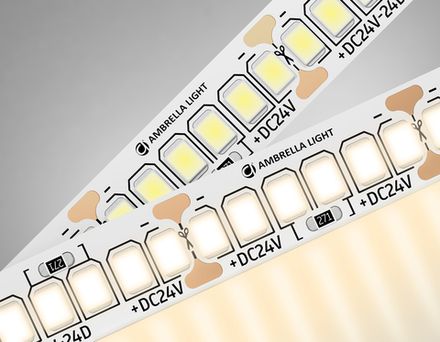 Светодиодная лента GS3501 2835 240Led /22W m/ 24V IP20 3000K/ 5000*10*1.2mm/ кратность резки 25mm (2 конт.)