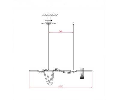 08039K-120A,19 Подвес диммируемый Кайли черный L120 h120 Led 40W+GU10 1*10W (4000K) с пультом ДУ