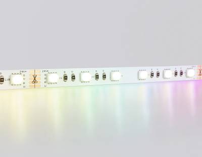 Светодиодная лента RGB с теплым белым светом GS4401 5050 60Led /10W m/ 24V IP20 RGBW+3000K/ 5000*10*1.87mm/ кратность резки 100mm (5 конт.)