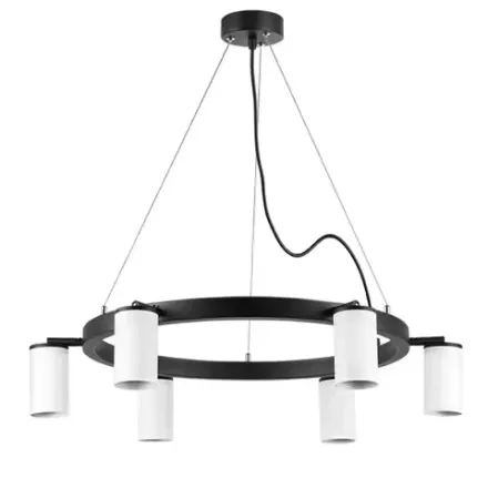 LR016366 Люстра RULLO 6х50W GU10 ЧЕРНЫЙ/БЕЛЫЙ (571016+214436-6)