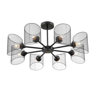 8238/8C COUNTY LN25 258 черный металл Люстра потолочная Е27 8*60W 220V TIDINA