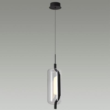5003/10L L-VISION ODL23 391 черный матовый/прозрачный/стекло Подвес LED 10W 3000K KAVIA