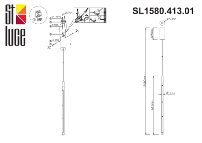 SL1580.413.01 Светильник подвесной ST-Luce Черный/Белый LED 1*11W 3200K
