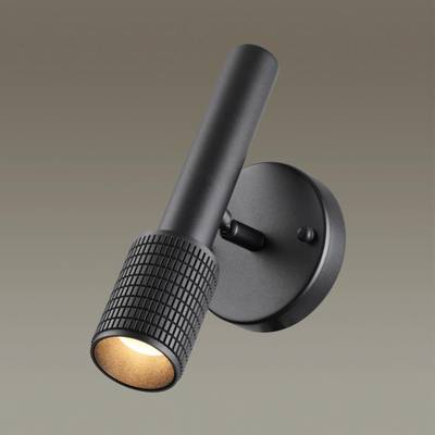4238/1W HIGHTECH ODL21 381 черный/металл Настенный св-ник выкл на плафоне IP20 LED GU10 max 10W MEHARI