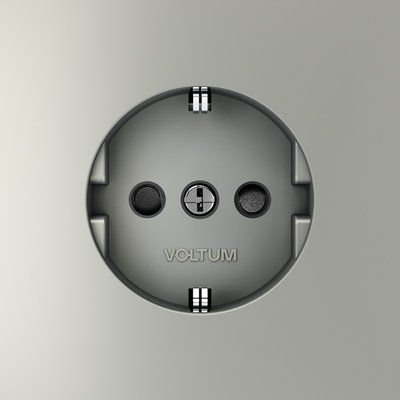 VLS040205 Розетка встраиваемая VOLTUM S70 с заземлением и защитными шторками, 16А, (сталь) (ТМ Maytoni)