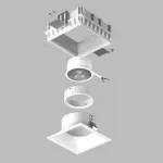 G214506WMOD Светильник DOMINO QUAD под LED модуль/лампу МR16 БЕЛЫЙ (214510+214506+214006)