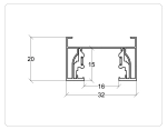Шинопровод накладной однофазный Standard 220V GL7101 WH белый 1000*32.5*19.8 (ввод питания, 1 заглушка, крепление в комплекте)